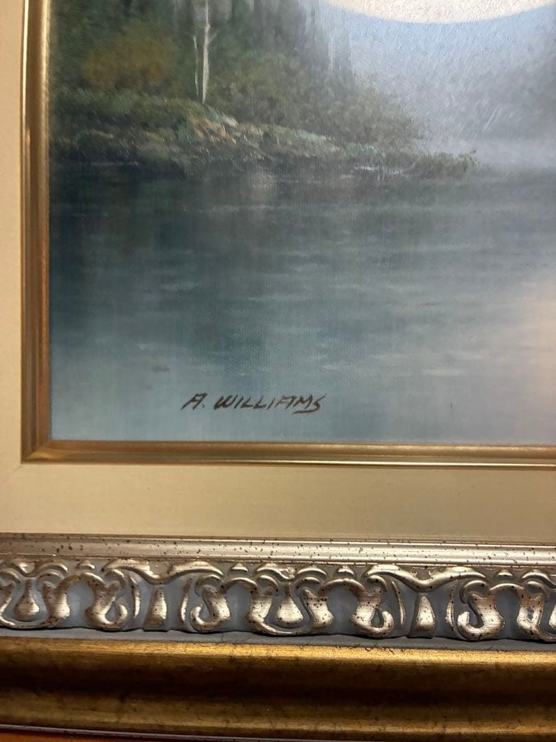 A. WILLIAMS "Landscape of Mountains and Lakes" Oil Painting - 2