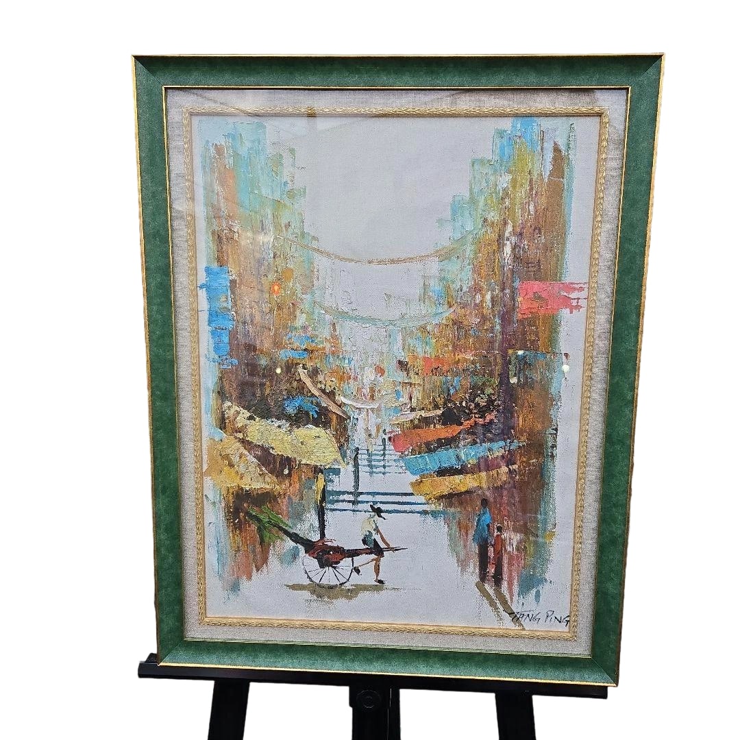 W. P. PING "Landscape by the Water" Oil Painting (1 of 10)