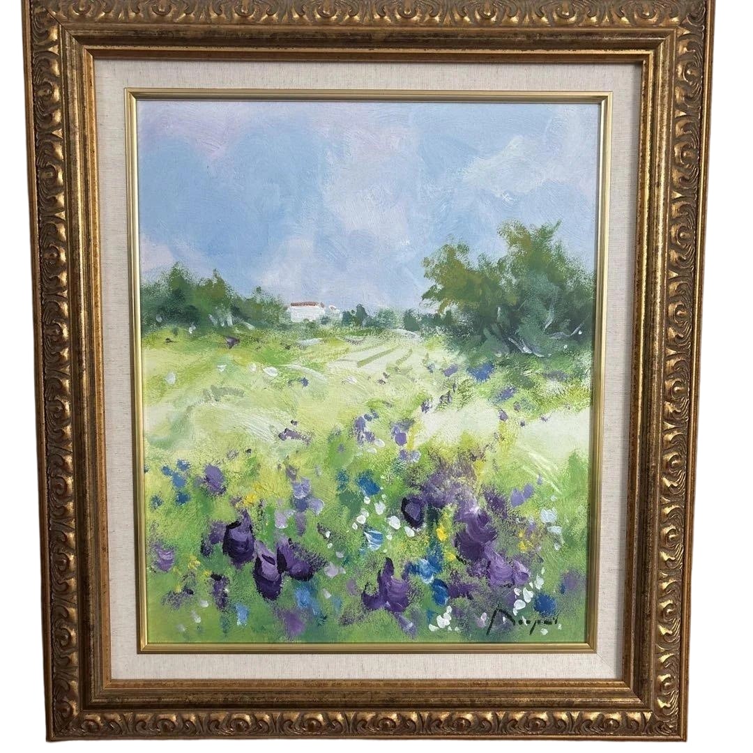 Benjamin Mass "Summer Path" Oil Painting: Title Benjamin Masse "Summer Path" Signed Description Height 62 cm Width 55 cm (including frame) It is preserved in a frame with scratches and dirt. Due to the condition of the photographs, colors may