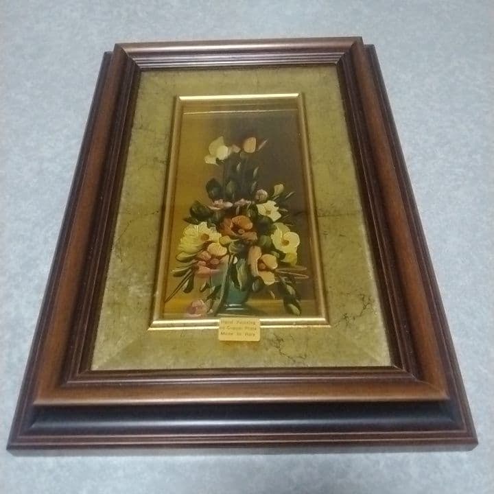 Oil Painting of Flowers: Title Flower Oil Painting, Italy Description Dimensions: Height: 29.5 cm Width: 20.5 cm Freight: 1.International Freight: Foreign shipping charges are determined by destination. 2.Photos, descriptions