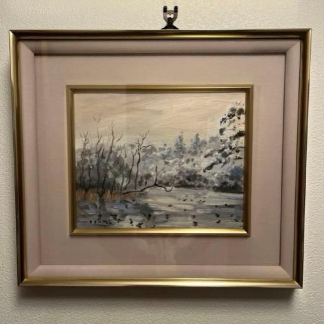 Oil Painting of Sanpoji Pond in Snow (1 of 8)