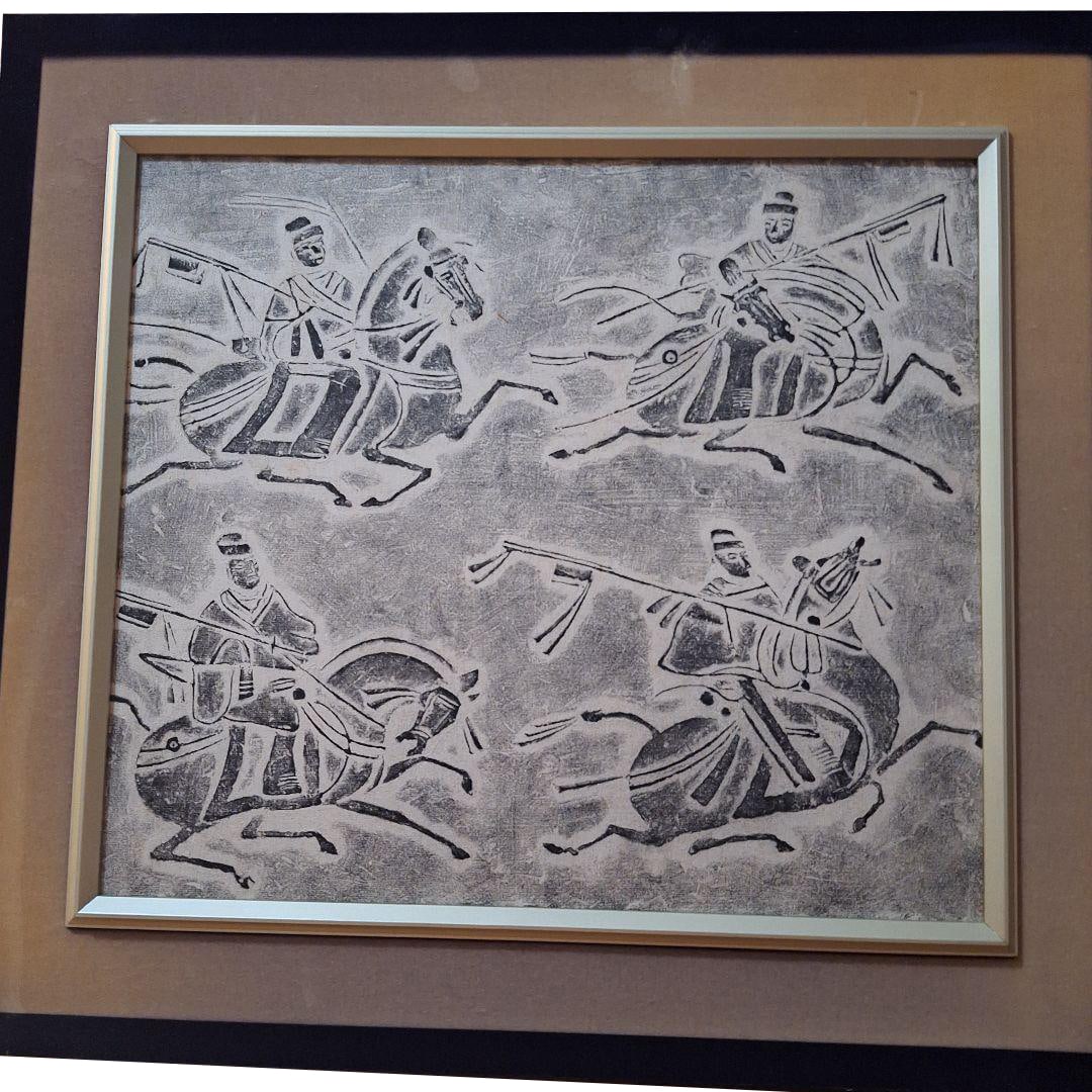 Sichuan Han Dynasty Pictorial Brick Rubbing "Four Mounted Officials" (1 of 6)