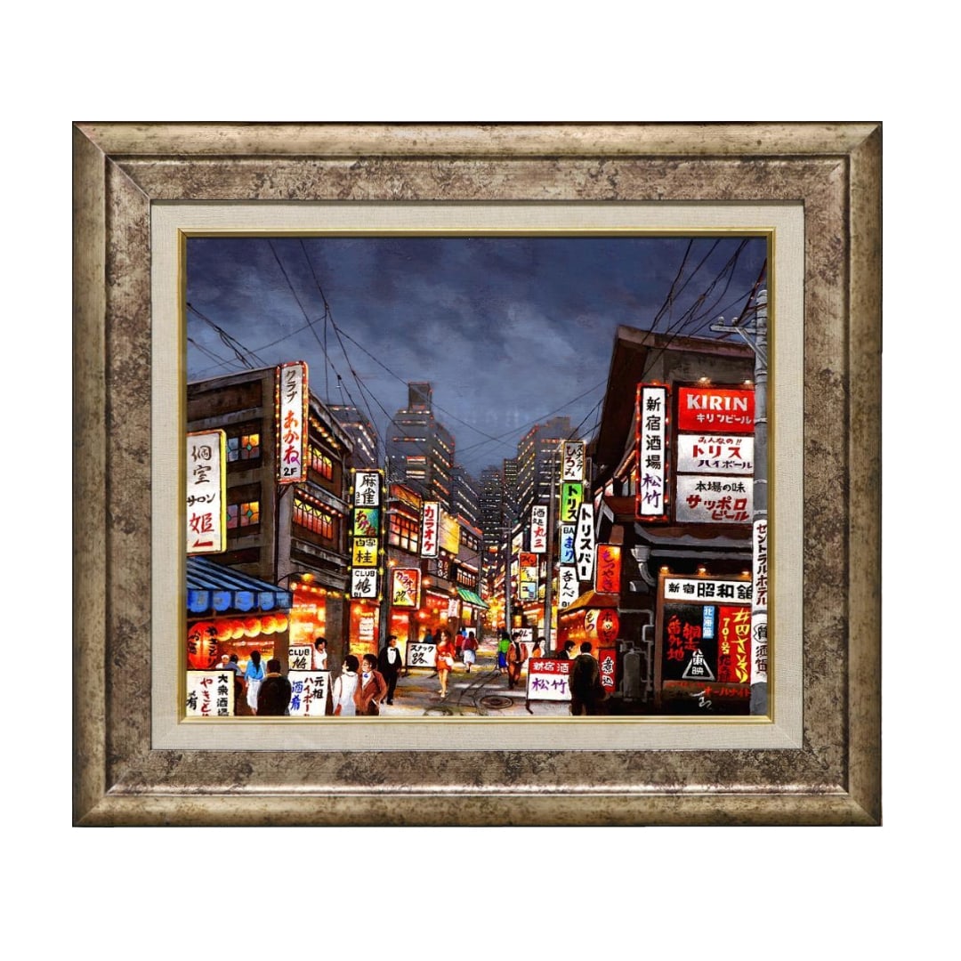 Akasaka Ichiro "Showa Shinjuku Blues" Oil Painting F8 (1 of 11)