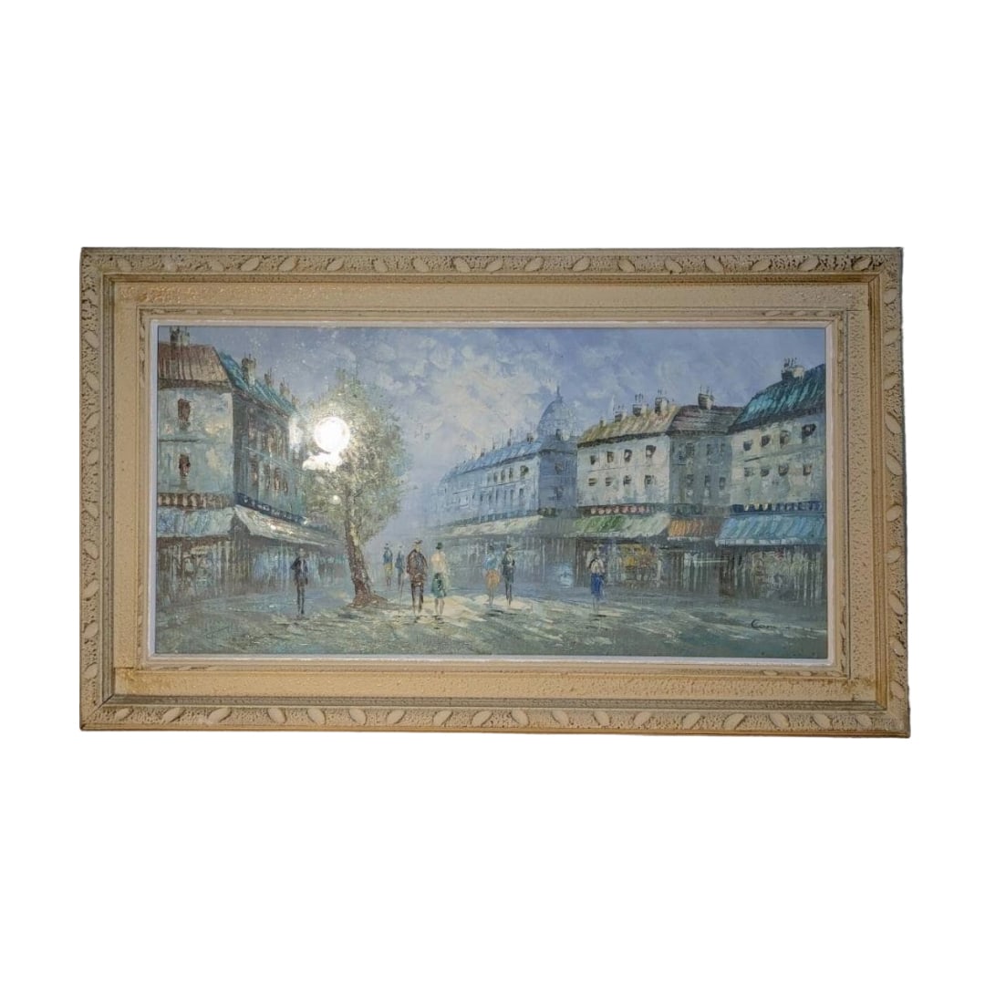 "Rain-Soaked Cobblestones" Oil Painting B51 (1 of 10)