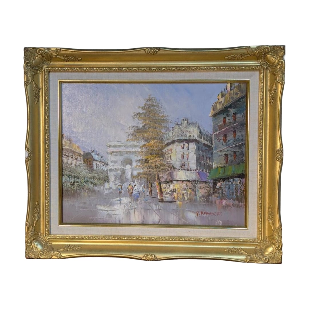 Oil Painting "Street Corner with Arc de Triomphe, Paris Scene After Rain" Size F6 (1 of 11)