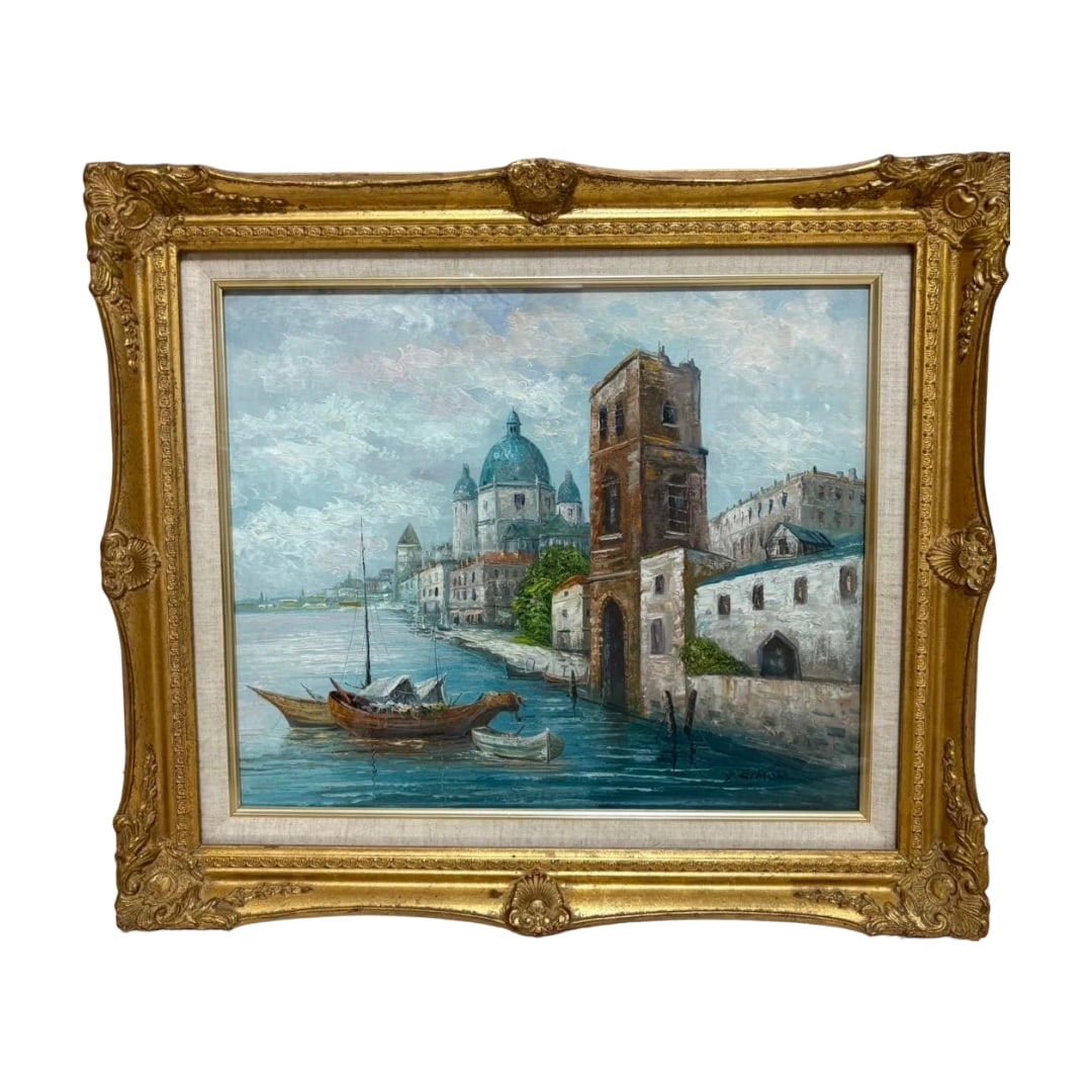 Y. Simon "Venetian Landscape" Oil Painting (1 of 8)