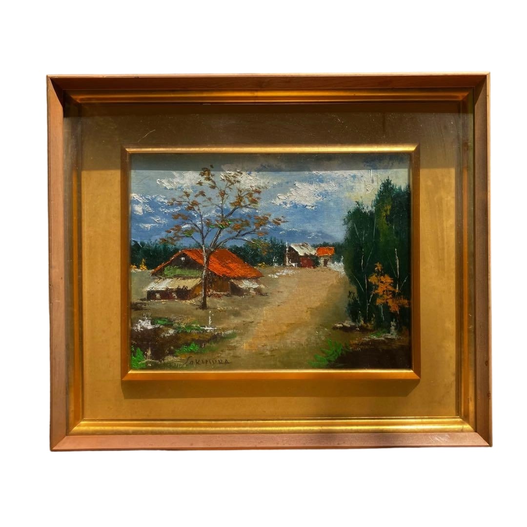 Oki Mura Hinayoshi "Tsukuba Landscape" Oil Painting (1 of 3)