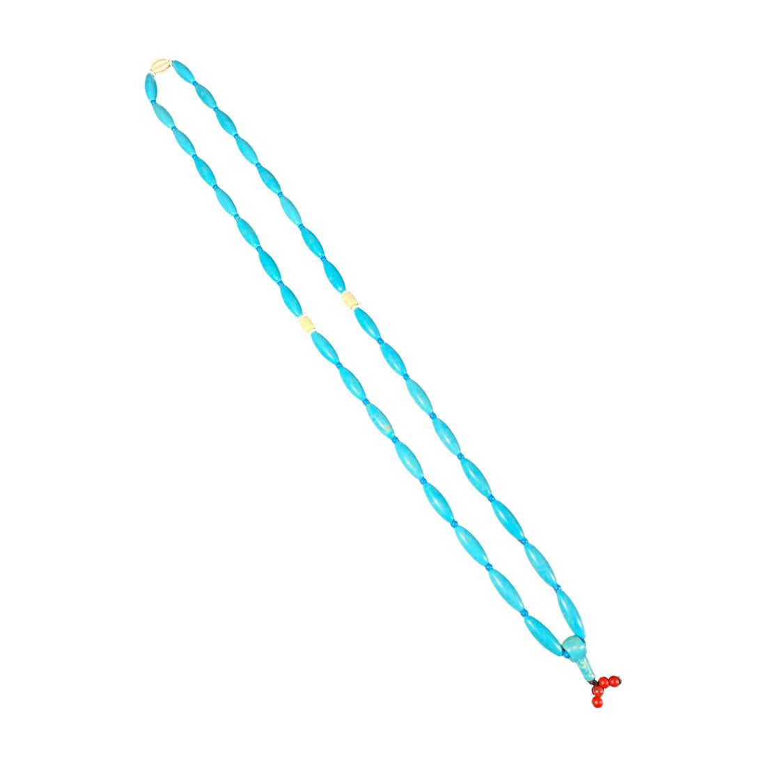 Turquoise Bead String: This turquoise bead string is notable for its rich patina and excellent condition. The handcrafted workmanship adds unique charm, making it suitable for wearing. Freight: 1.International Freight: Fore