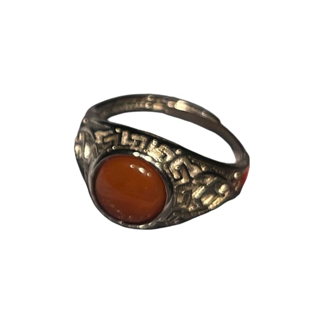 Natural Red Agate Ring