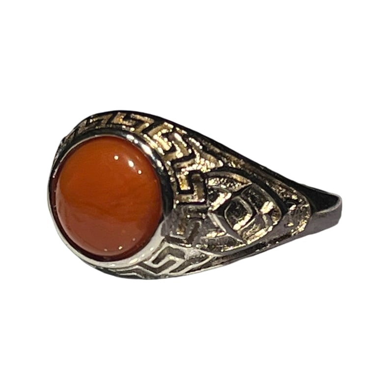 Natural Red Agate Ring - 3
