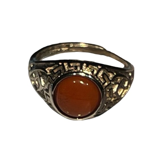 Natural Red Agate Ring - 5