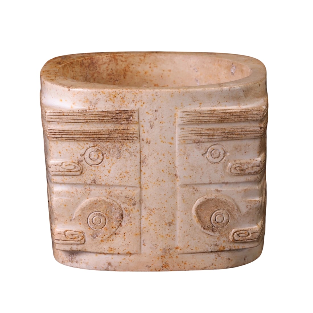 Jade Cong Ornament: This jade cong ornament features an ancient and simple design with smooth lines, showcasing the gentle texture of jade. Cong is an important ritual object in ancient China, symbolizing nobility and
