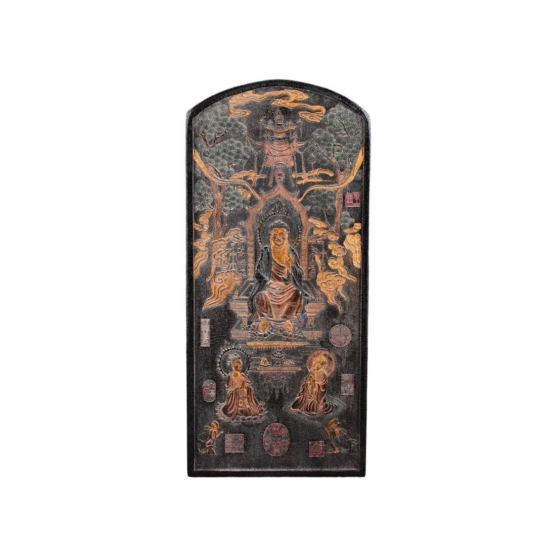 Huizhou Glazed Medicine Buddha: This Huizhou glazed Medicine Buddha showcases exquisite craftsmanship and a translucent glaze, reflecting the high level of traditional Huizhou glazing techniques. The Buddha's solemn form and