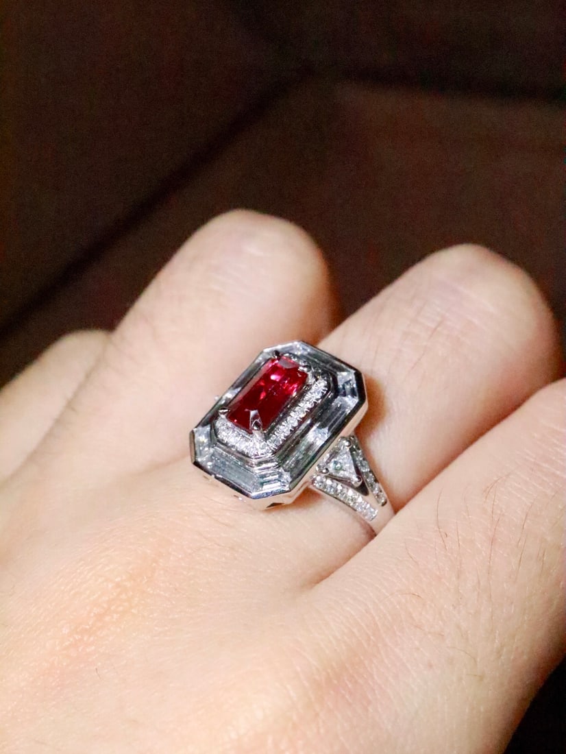 PT950 Natural Ruby Ring - 6