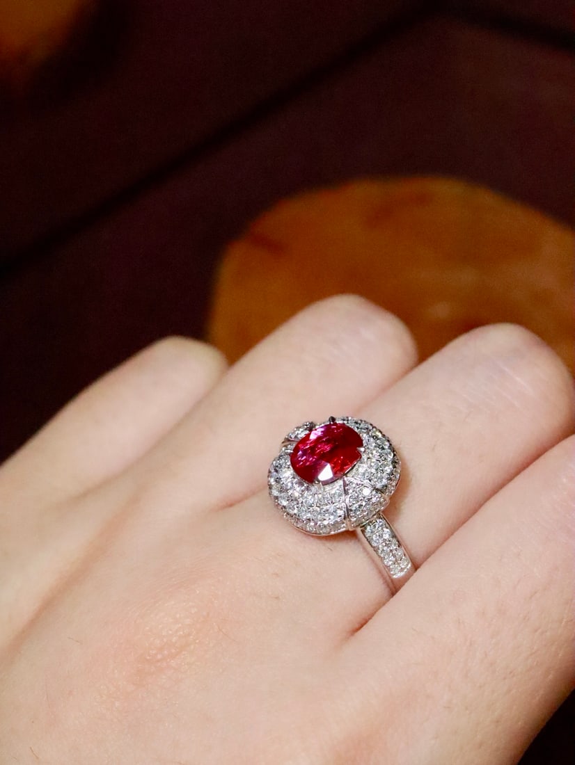 PT950 No-Heat Ruby Ring - 6