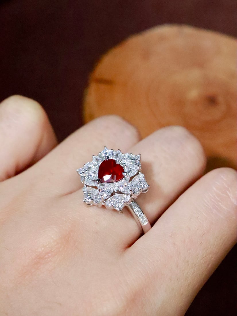 PT950 Natural Ruby Ring - 6