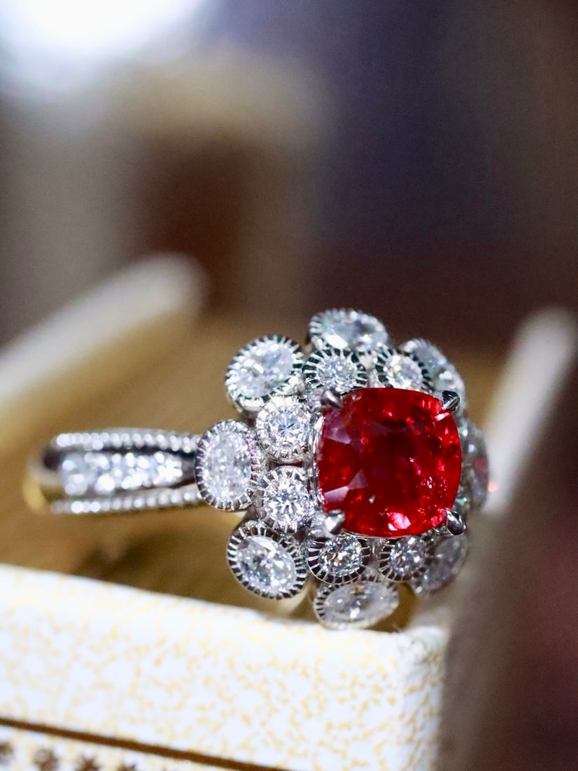 PT950 Natural Unheated Ruby Ring - 3