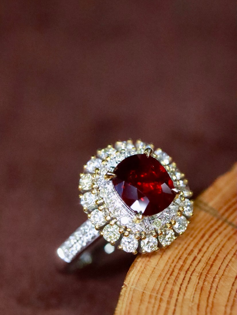 18K Gold Natural Ruby Ring - 3