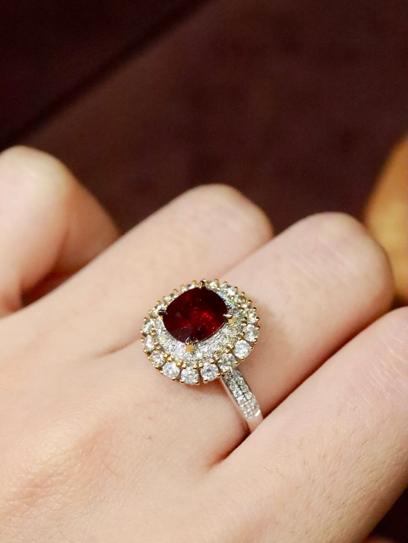 18K Gold Natural Ruby Ring - 5