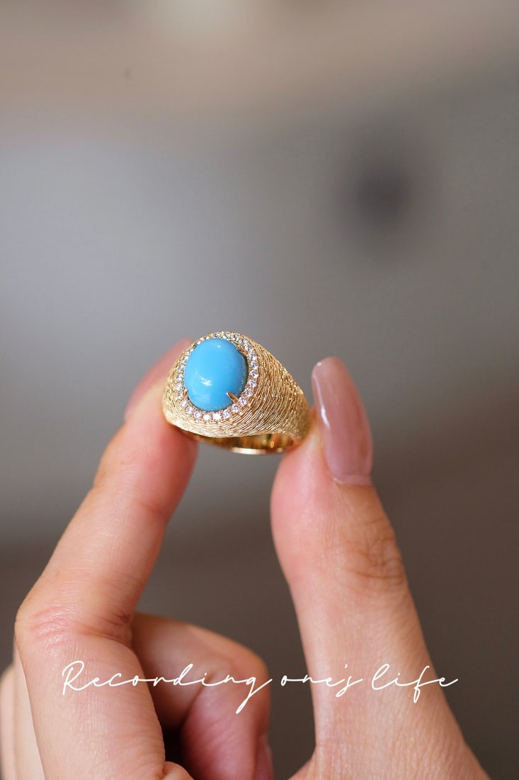 S925 Silver Turquoise Ring - 10