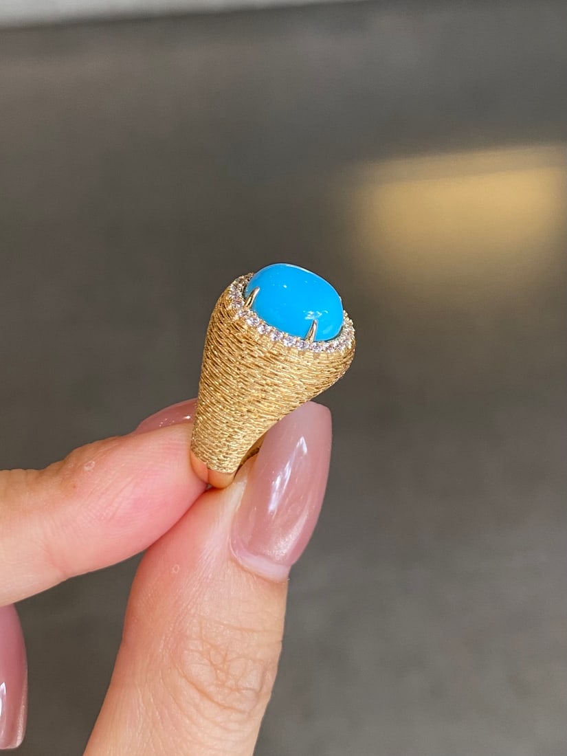 S925 Silver Turquoise Ring - 4