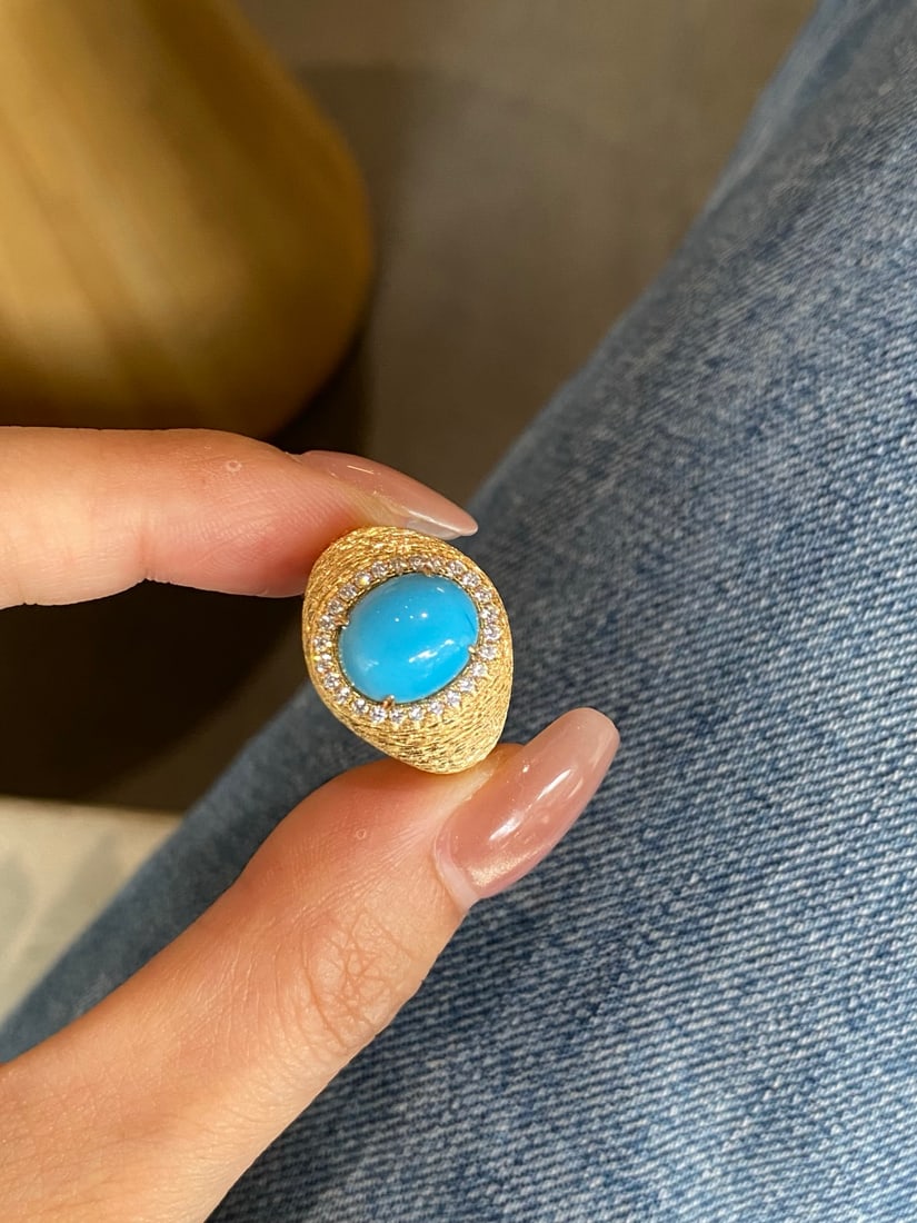S925 Silver Turquoise Ring - 6