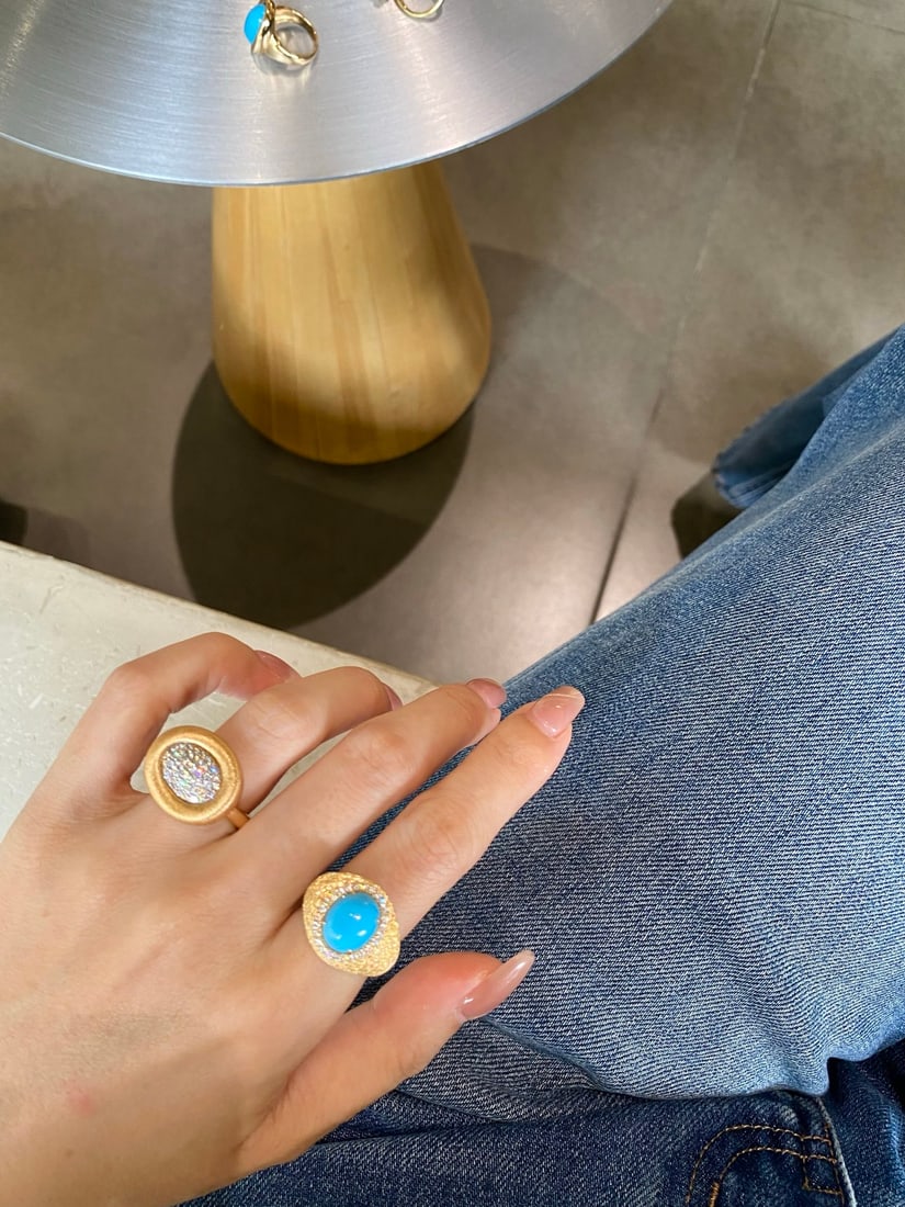 S925 Silver Turquoise Ring - 7