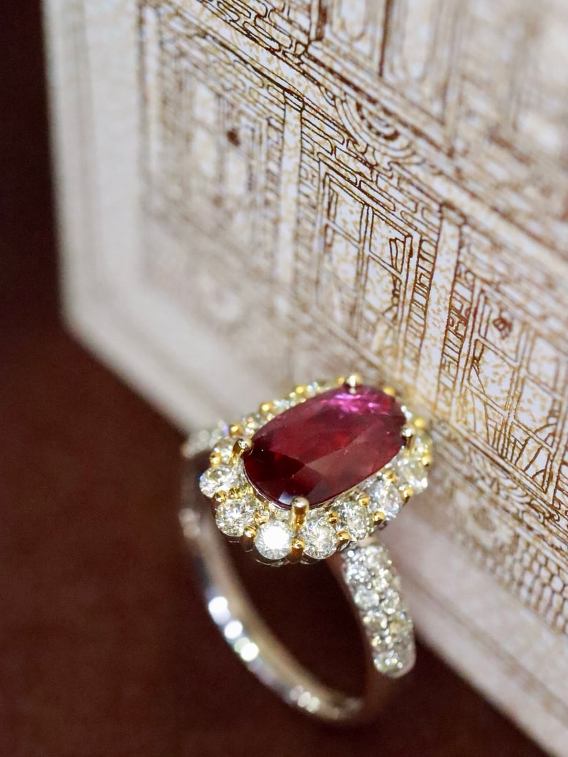 18K Gold Natural Ruby Ring - 4