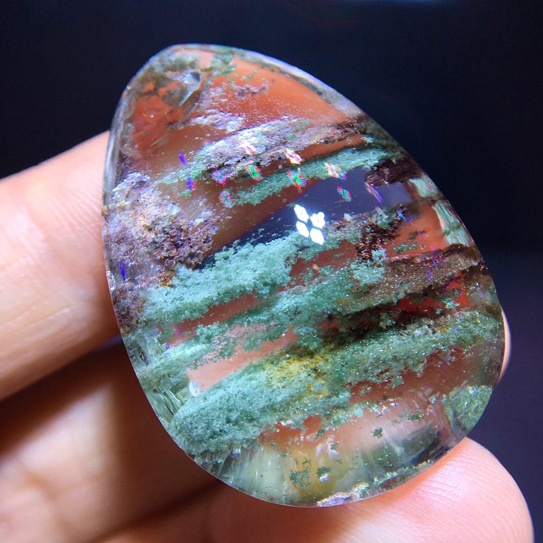 Natural Crystal Pendant: This natural crystal pendant is renowned for its lustrous crystal and captivating scenery. The unique color of the Green Phantom adds a mysterious charm. Suitable for both men and women, it exudes an 