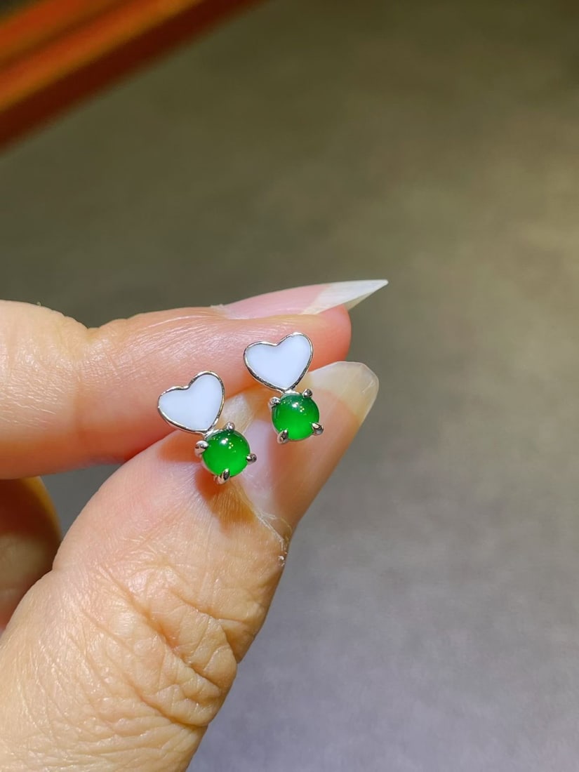 Silver Jade Earrings - 3