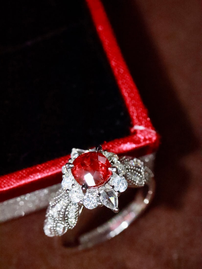 Platinum Natural Unheated Ruby Ring - 3