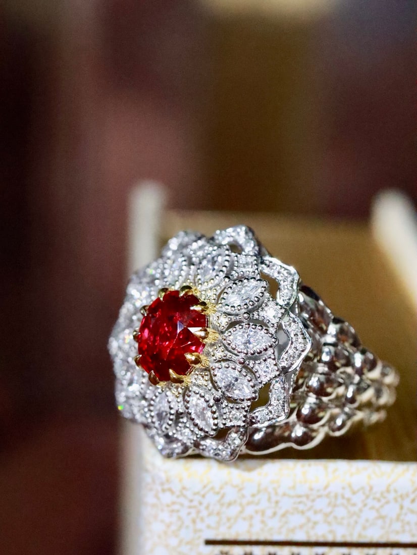 Platinum Unheated Ruby Ring - 2