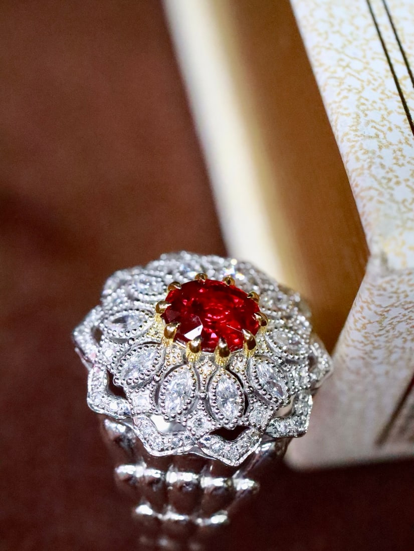 Platinum Unheated Ruby Ring - 3