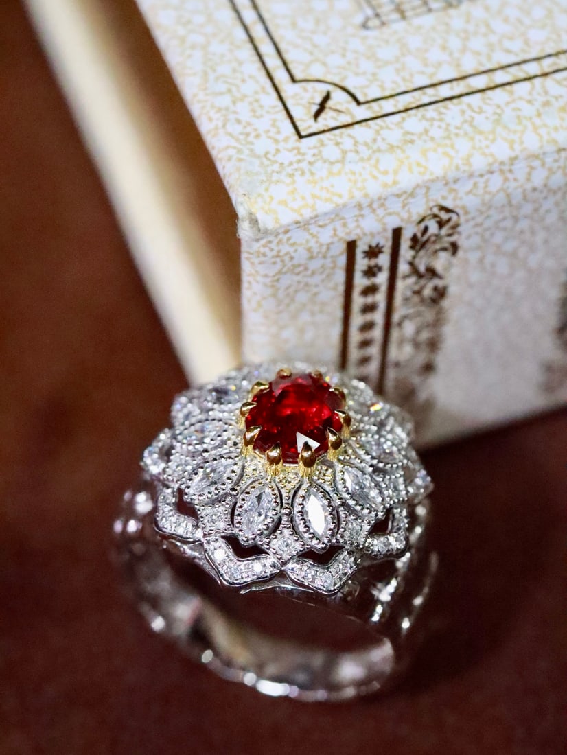 Platinum Unheated Ruby Ring - 4