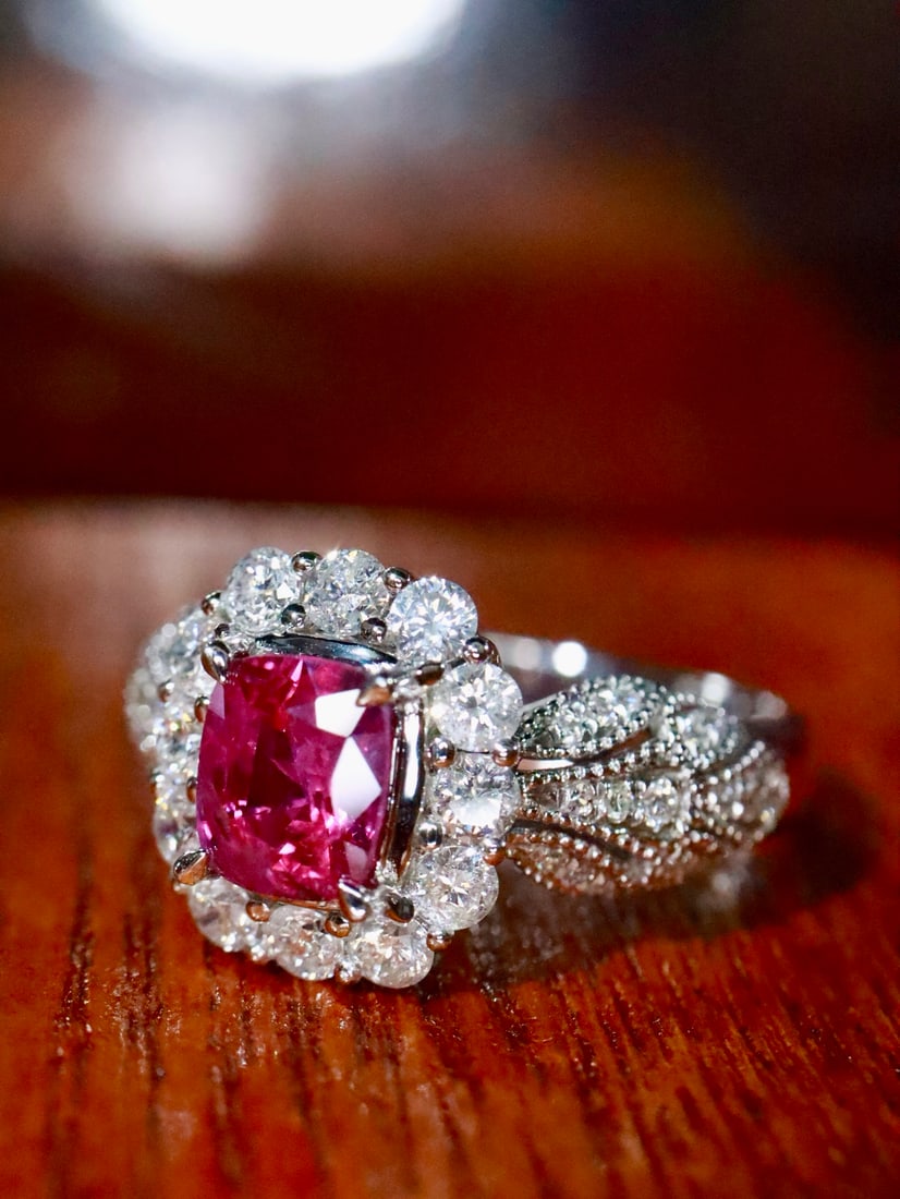 Platinum Natural Ruby Ring - 2