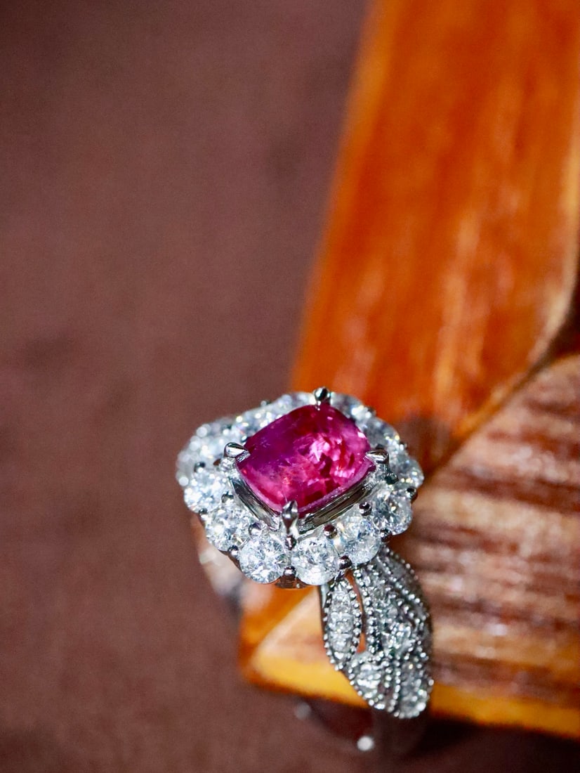 Platinum Natural Ruby Ring - 3
