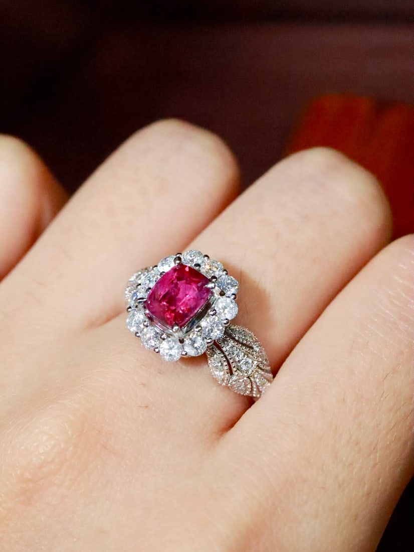 Platinum Natural Ruby Ring - 5