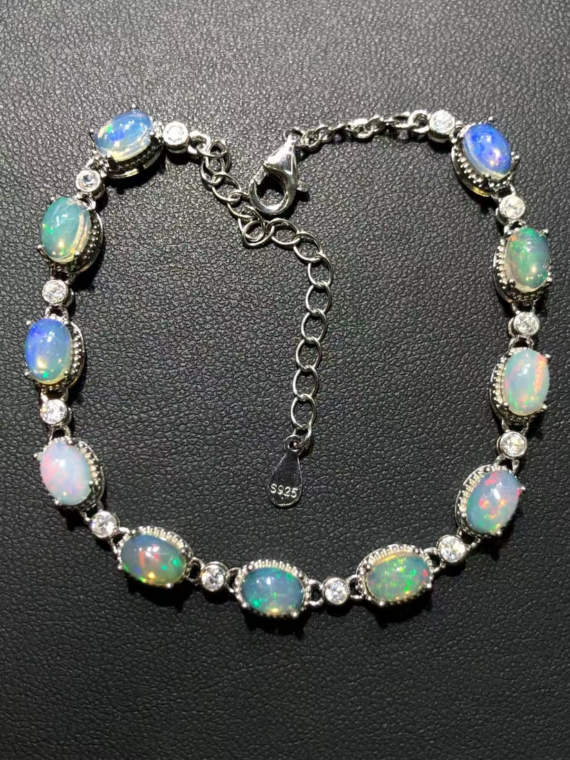 S925 Natural Colorful Opal Bracelet (1 of 1)