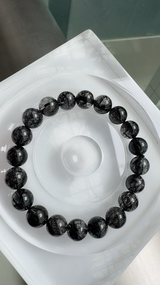 Natural Black Rutilated Quartz Bracelet (1 of 5)