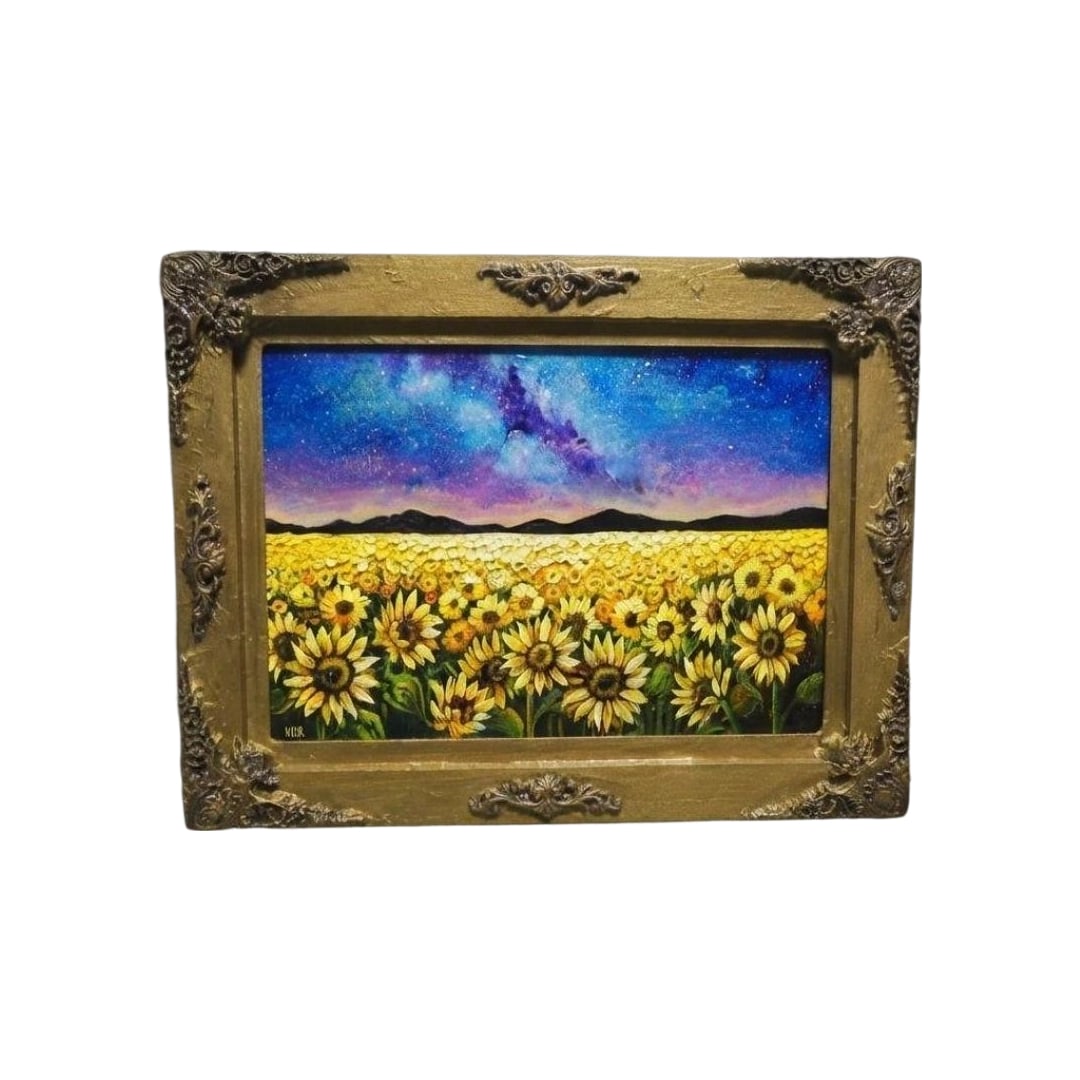 Oil Painting Original "Sunflowers on a Starry Night" (1 of 19)