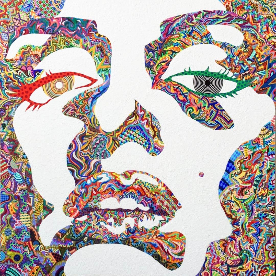 "Face Only #4" Acrylic Painting S30: Title Original Painting - Figure Painting - Acrylic Painting - Modern Art - Miniature Painting - Unique Description Title of Work "face only #4" Dimensions Height 910 Width 910 mm / S30 Technique Acry