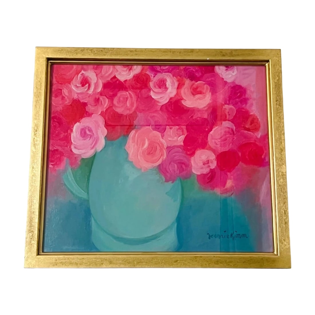 Jeannie Kimm "Jubilee Celebration" Oil Painting, Size F10: Title Original Painting, Rare, Unique, Jani Kim "Jubilee Celebration" Framed Oil Painting Description Original Oil Painting, Unique Size/F10 Artwork Title "Rose 'Jubilee Celebration'" "Jubilee Celebra