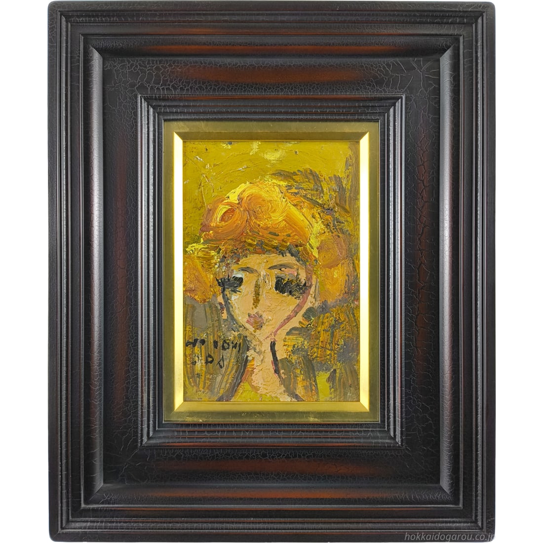 Oda Hiroki "Shojo" Oil Painting F0 Size: Title ODA Hiroki "Shojo" Oil Painting Description A girl depicted with vibrant yellow and thick paint, showcasing inner vitality through powerful brushstrokes. Kokei Frame Technique: Oil Painting Artw