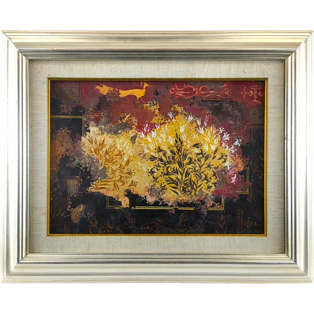 Hanyu Teru "Pompeii Wall Painting Memories" Oil Painting, F4 Size: Title HANYU Hikaru "Memories of Pompeii Fresco" Oil Painting Description A fresco with a red tone, seemingly perfectly recreating the state of the wall. This is the expression of an artist who studied
