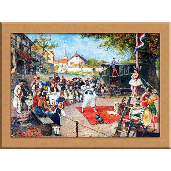 Ludwig Blum Siebert "The Day the Circus Came to Town" A3: Title: The City Welcomes "The Day the Circus Came" A3 Germany Description: Artist Name: Ludwig Blum-Siebert 1843-1929 (Germany) Artwork Title: "The Circus is in Town" Artwork Materials: Genuine Paper 
