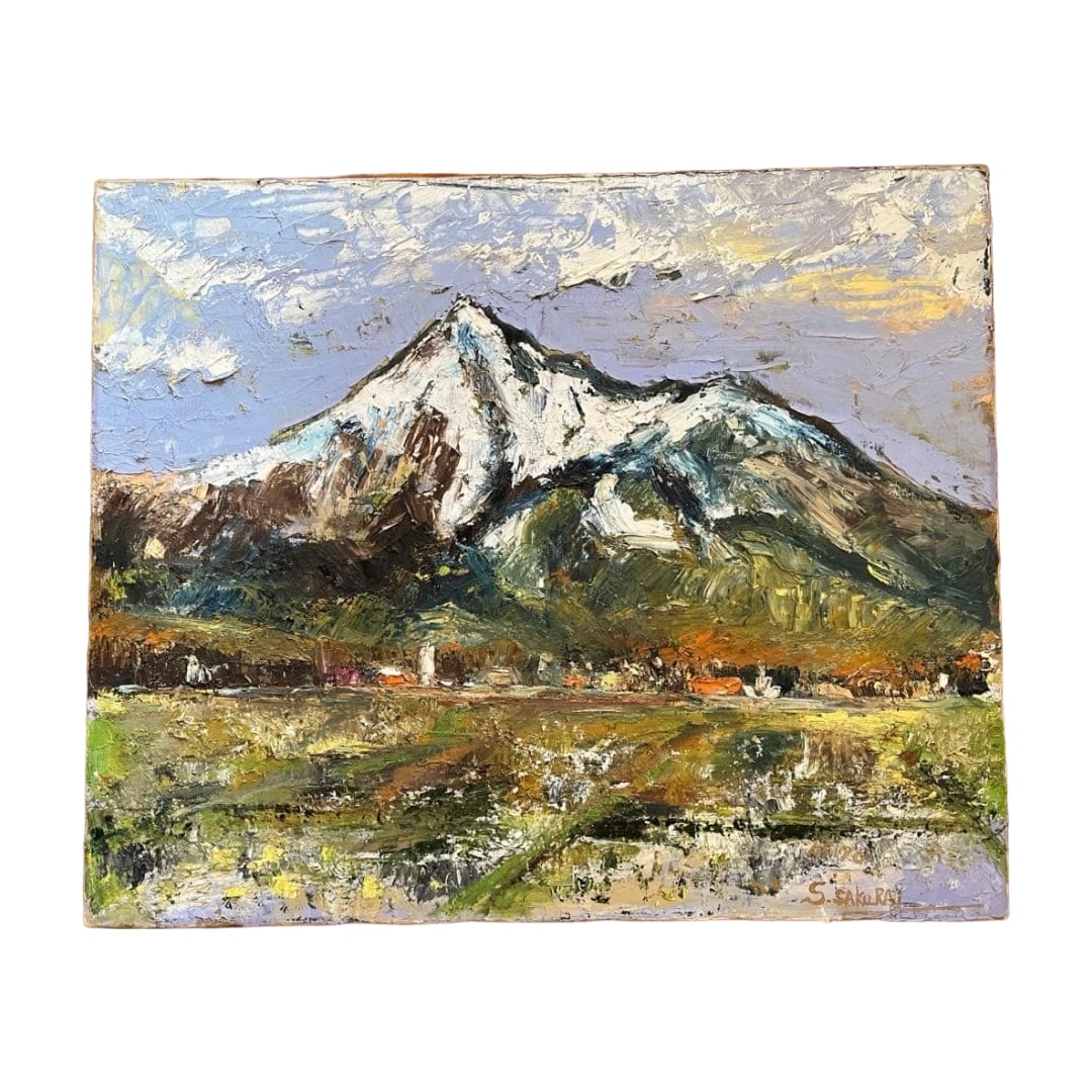 Oil Painting "Zao": Title: Oil Painting "Zao" Landscape Painting, Hebei Award-Winning Work, Northeastern Region, Japanese Painting, 1970 Description: Approximately 60x51cm, created in 1970, original oil painting This wor