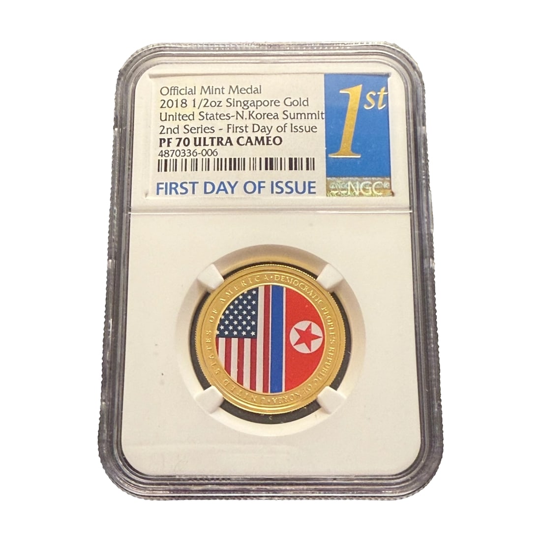 Singapore 2018 Gold 1/2 Ounce Medal NGC PF70UC Summit (1 of 1)