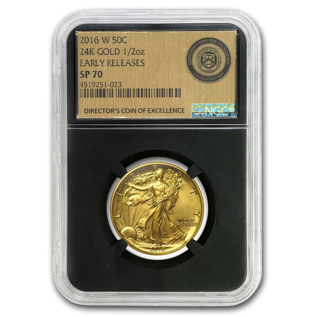 2016-W Gold Walking Liberty Half: Lot Title: 2016-W Gold Walking Liberty Half SP-70 NGC/PCGS (Mixed Labels) 2016-W Gold Walking Liberty Half SP-70 NGC/PCGS (Mixed Labels) Freight: 1.International Freight: Foreign shipping charges are 