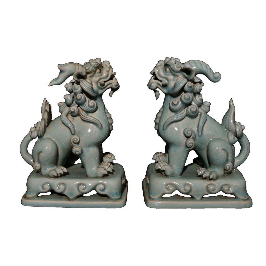 Song Dynasty Ru Kiln Mythical Beasts Pair (1 of 12)