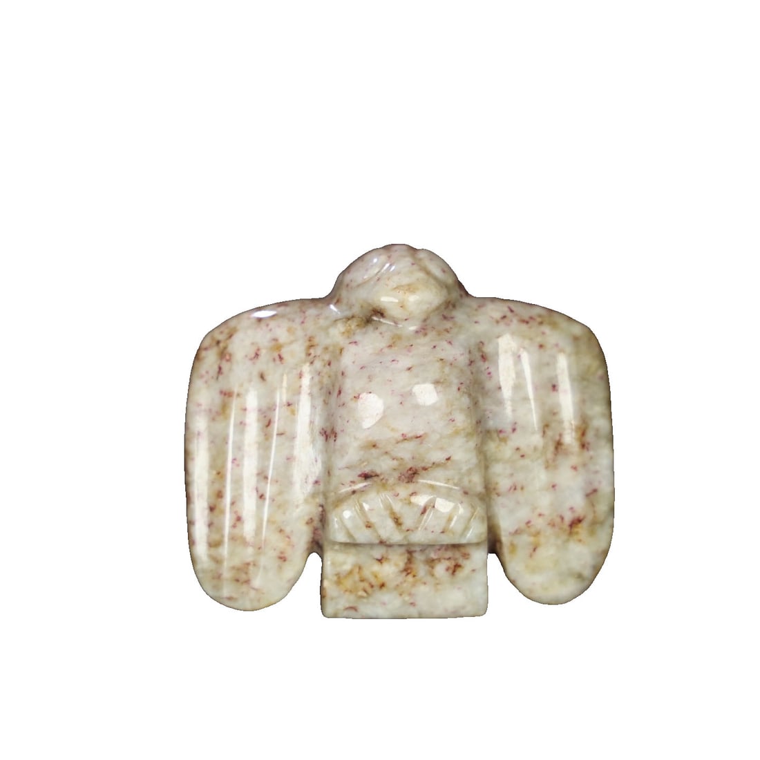 Old Jade Divine Bird of Hongshan Culture: This old jade divine bird of Hongshan culture features delicate and oily jade quality, with an aged patina that highlights its intricate details, showcasing the exquisite craftsmanship of ancient time